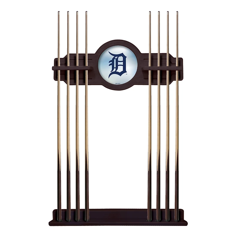 English Tudor Detroit Tigers Eight Stick Wood Pool Cue Rack