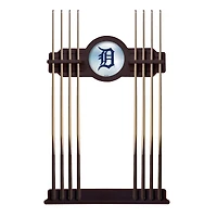English Tudor Detroit Tigers Eight Stick Wood Pool Cue Rack