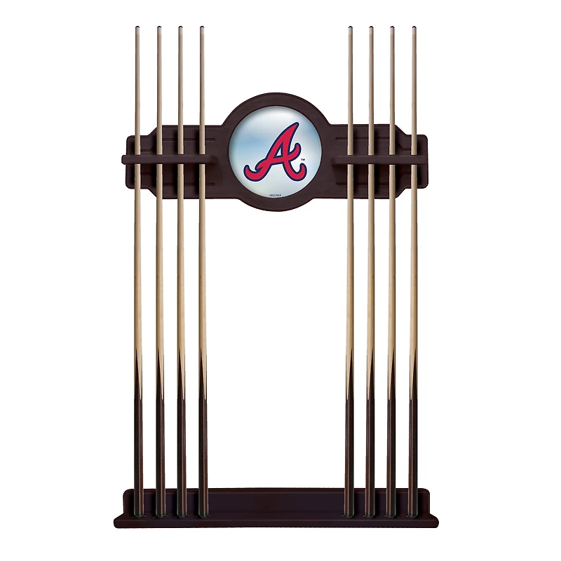 English Tudor Atlanta Braves Eight Stick Wood Pool Cue Rack