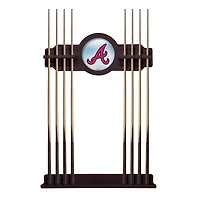 English Tudor Atlanta Braves Eight Stick Wood Pool Cue Rack