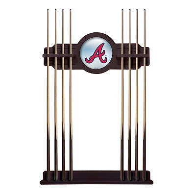 English Tudor Atlanta Braves Eight Stick Wood Pool Cue Rack