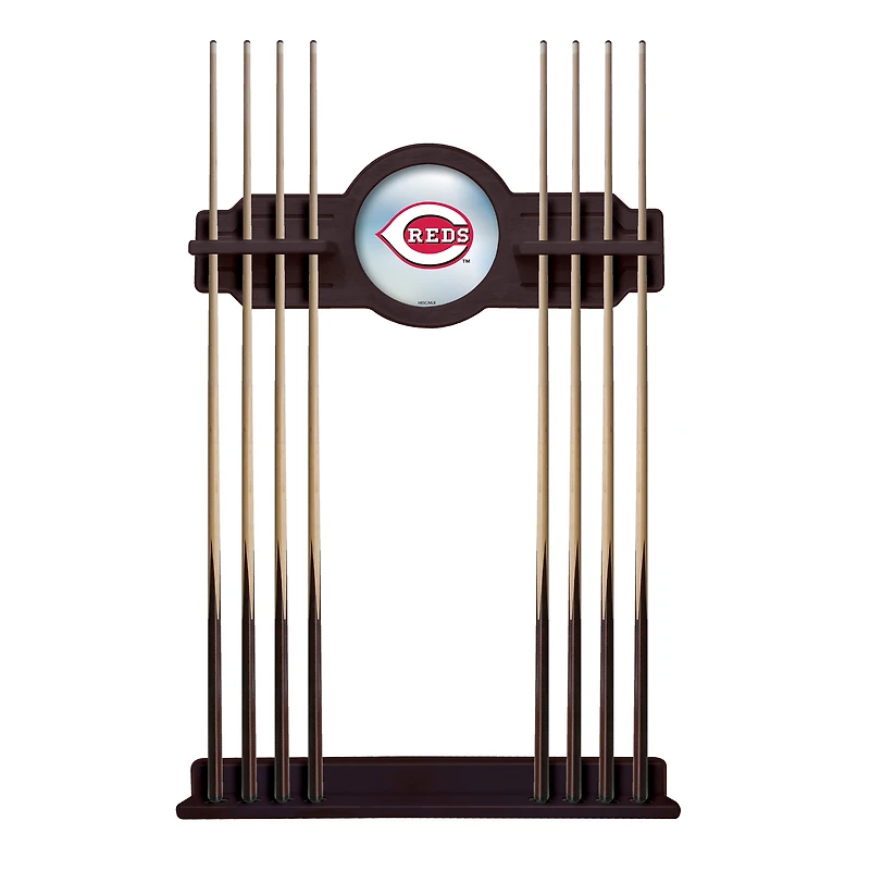 English Tudor Cincinnati Reds Eight Stick Wood Pool Cue Rack