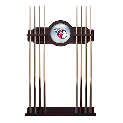 English Tudor Cleveland Guardians Eight Stick Wood Pool Cue Rack