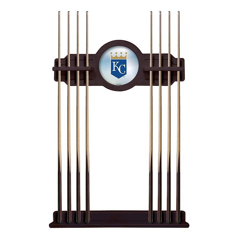 English Tudor Kansas City Royals Eight Stick Wood Pool Cue Rack