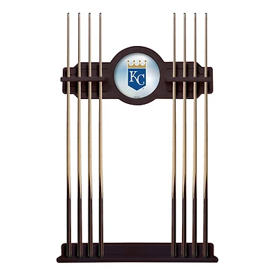 English Tudor Kansas City Royals Eight Stick Wood Pool Cue Rack