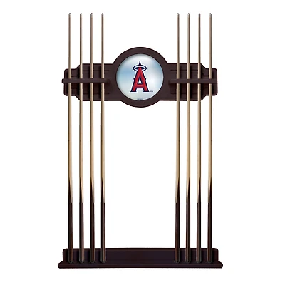 English Tudor Los Angeles Angels Eight Stick Wood Pool Cue Rack