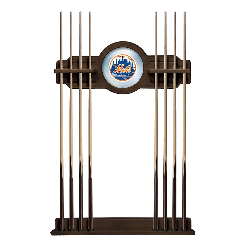 Navajo New York Mets Eight Stick Wood Pool Cue Rack