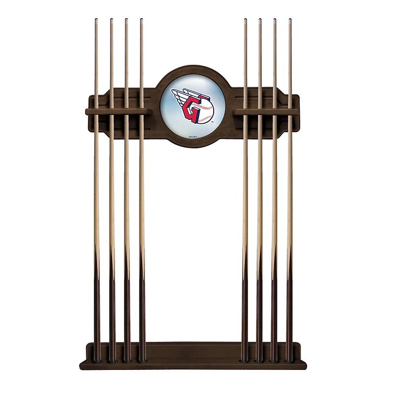 Navajo Cleveland Guardians Eight Stick Wood Pool Cue Rack