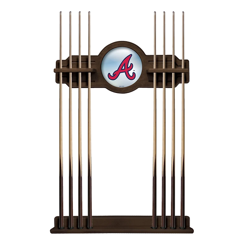 Navajo Atlanta Braves Eight Stick Wood Pool Cue Rack