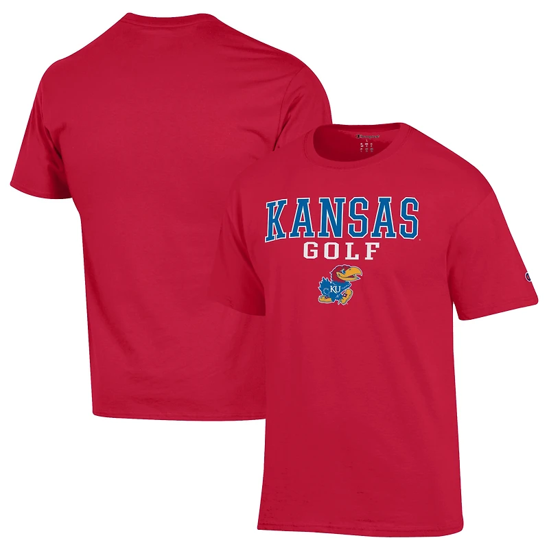 Men's Champion  Red Kansas Jayhawks Short Sleeve T-Shirt