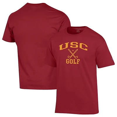 Men's Champion  Cardinal USC Trojans Icon Golf T-Shirt