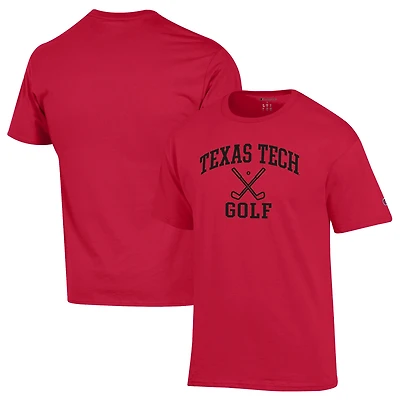 Men's Champion  Red Texas Tech Red Raiders Icon Golf T-Shirt