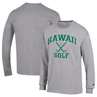 Men's Champion  Gray Hawaii Rainbow Warriors Long Sleeve T-Shirt