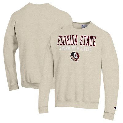Men's Champion  Oatmeal Florida State Seminoles Powerblend Crewneck Sweatshirt