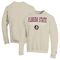 Men's Champion  Oatmeal Florida State Seminoles Powerblend Crewneck Sweatshirt
