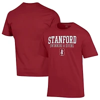 Men's Champion  Cardinal Stanford Cardinal Stacked Swim & Dive T-Shirt