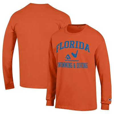 Men's Champion  Orange Florida Gators Icon Swim & Dive Long Sleeve T-Shirt