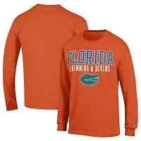 Men's Champion  Orange Florida Gators Stacked Swim & Dive Long Sleeve T-Shirt