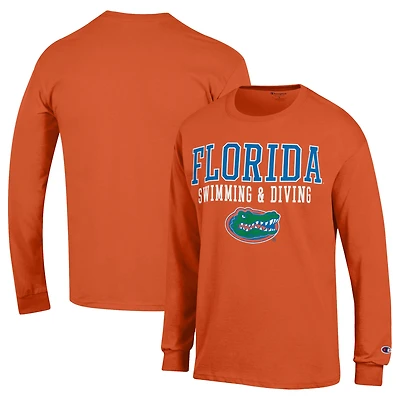 Men's Champion  Orange Florida Gators Stacked Swim & Dive Long Sleeve T-Shirt