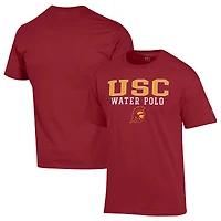 Men's Champion Cardinal USC Trojans Stack Logo Water Polo T-Shirt