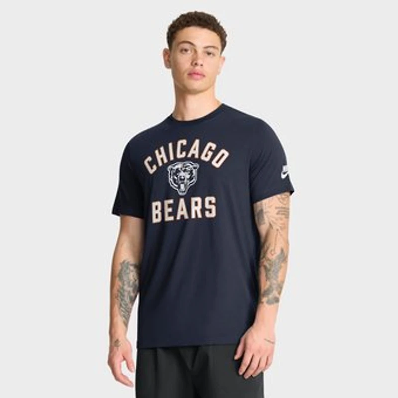 Men's Nike Navy Chicago Bears Favorable Timeline Tri-Blend T-Shirt