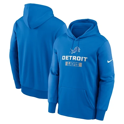 Men's Nike Blue Detroit Lions Toss Sweep Performance Pullover Hoodie
