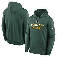 Men's Nike Green Green Bay Packers Toss Sweep Performance Pullover Hoodie