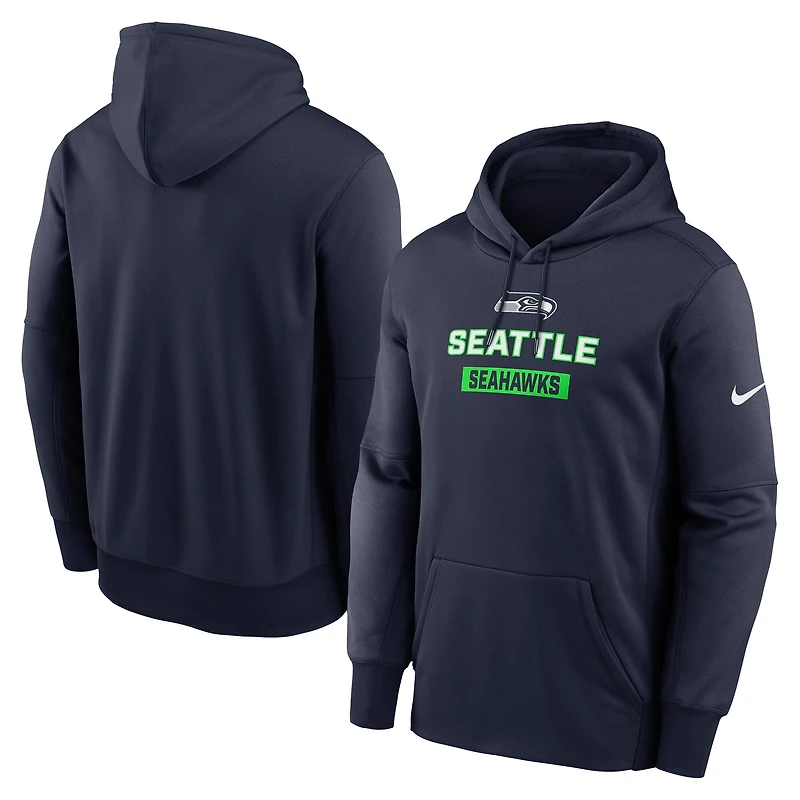 Men's Nike College Navy Seattle Seahawks Toss Sweep Performance Pullover Hoodie