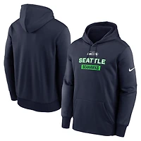 Men's Nike College Navy Seattle Seahawks Toss Sweep Performance Pullover Hoodie