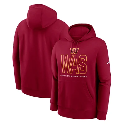 Men's Nike Burgundy Washington Commanders Busted Play Club Fleece Pullover Hoodie