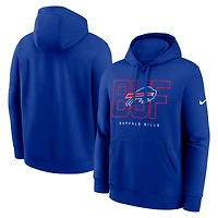 Men's Nike Royal Buffalo Bills Busted Play Club Fleece Pullover Hoodie