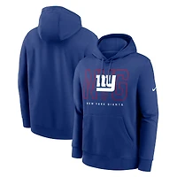 Men's Nike Royal New York Giants Busted Play Club Fleece Pullover Hoodie