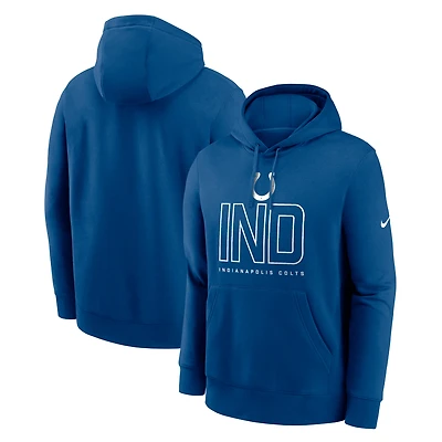 Men's Nike Royal Indianapolis Colts Busted Play Club Fleece Pullover Hoodie