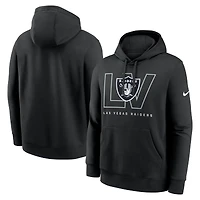 Men's Nike Black Las Vegas Raiders Busted Play Club Fleece Pullover Hoodie