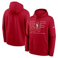 Men's Nike Scarlet San Francisco 49ers Busted Play Club Fleece Pullover Hoodie