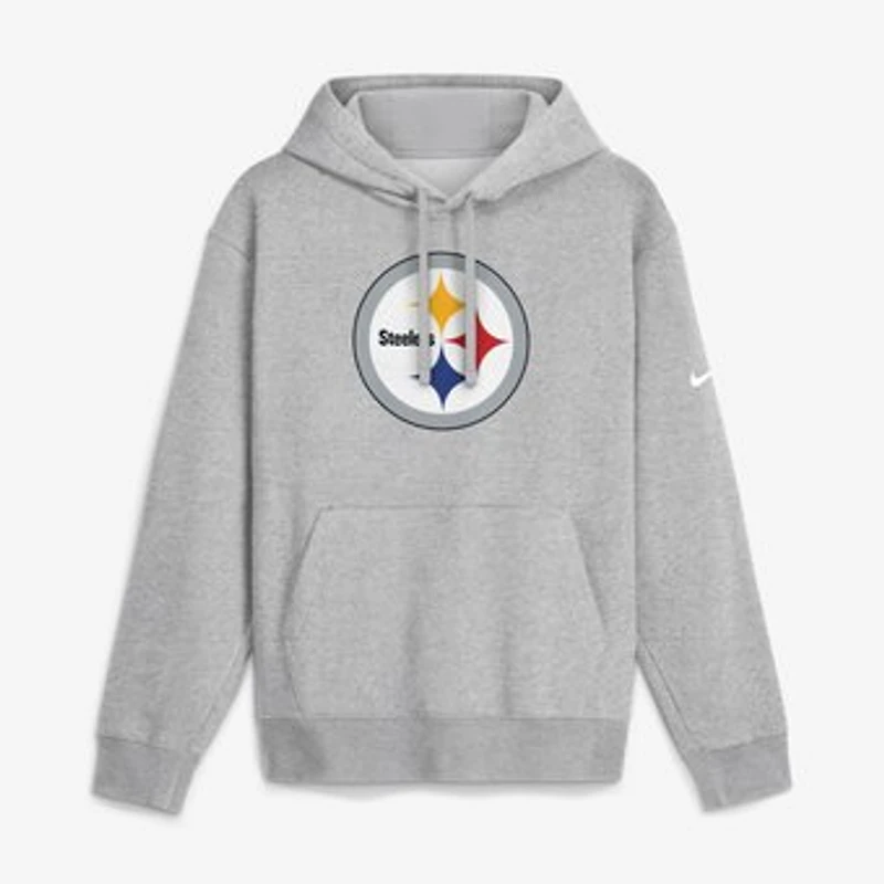 Men's Nike Heather Gray Pittsburgh Steelers Club Fleece Pullover Hoodie