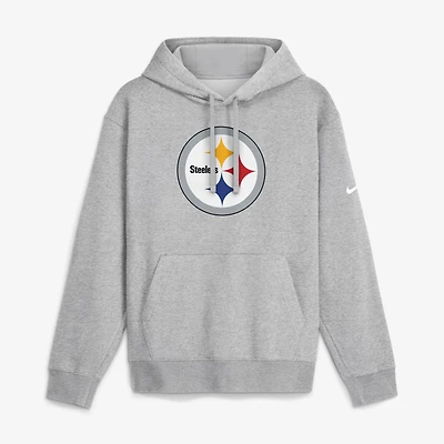 Men's Nike Heather Gray Pittsburgh Steelers Club Fleece Pullover Hoodie