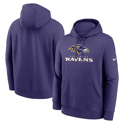 Men's Nike Purple Baltimore Ravens Best Season Rewind Club Pullover Hoodie