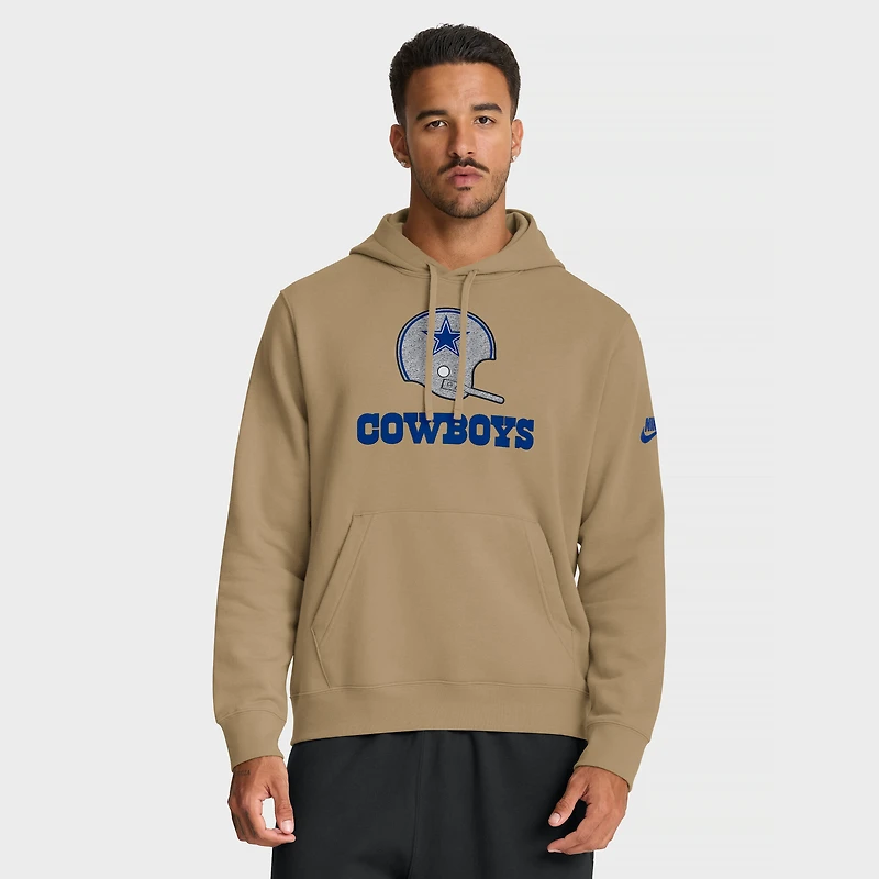 Men's Nike Tan Dallas Cowboys Best Season Rewind Club Pullover Hoodie