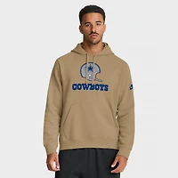 Men's Nike Tan Dallas Cowboys Best Season Rewind Club Pullover Hoodie