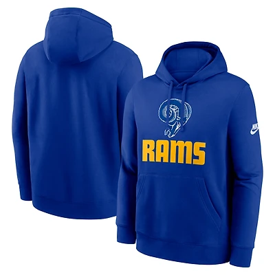 Men's Nike Royal Los Angeles Rams Best Season Rewind Club Pullover Hoodie