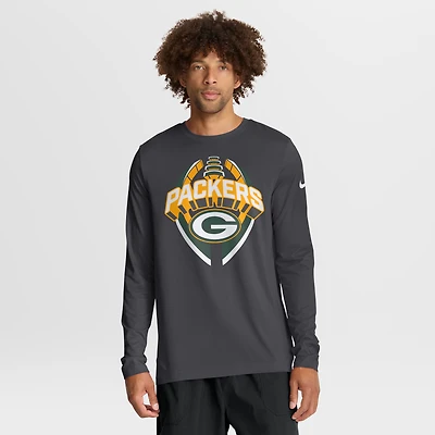 Men's Nike Anthracite Green Bay Packers Primetime Legend Icon Performance Long Sleeve T-Shirt