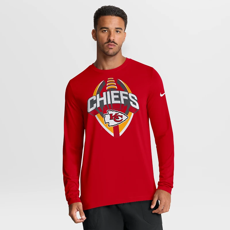 Men's Nike Red Kansas City Chiefs Primetime Legend Icon Performance Long Sleeve T-Shirt