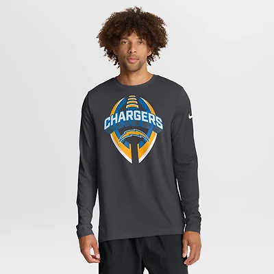 Men's Nike Anthracite Los Angeles Chargers Primetime Legend Icon Performance Long Sleeve T-Shirt