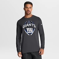 Men's Nike Anthracite New York Giants Primetime Legend Icon Performance Long Sleeve T-Shirt