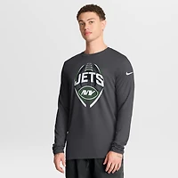 Men's Nike Anthracite New York Jets Primetime Legend Icon Performance Long Sleeve T-Shirt