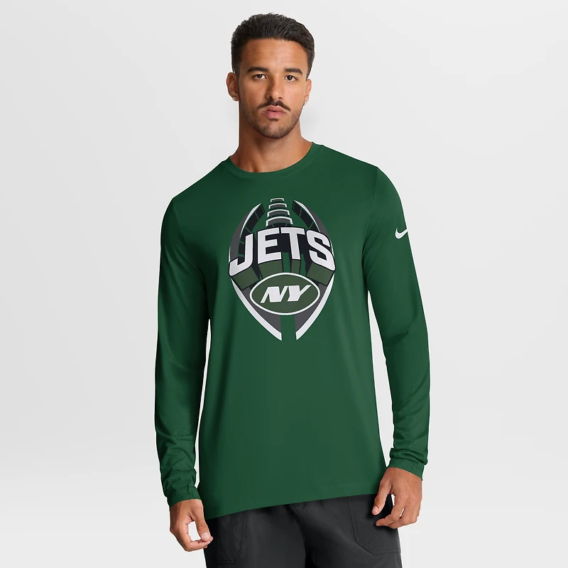 Men's Nike Green New York Jets Primetime Legend Icon Performance Long Sleeve T-Shirt