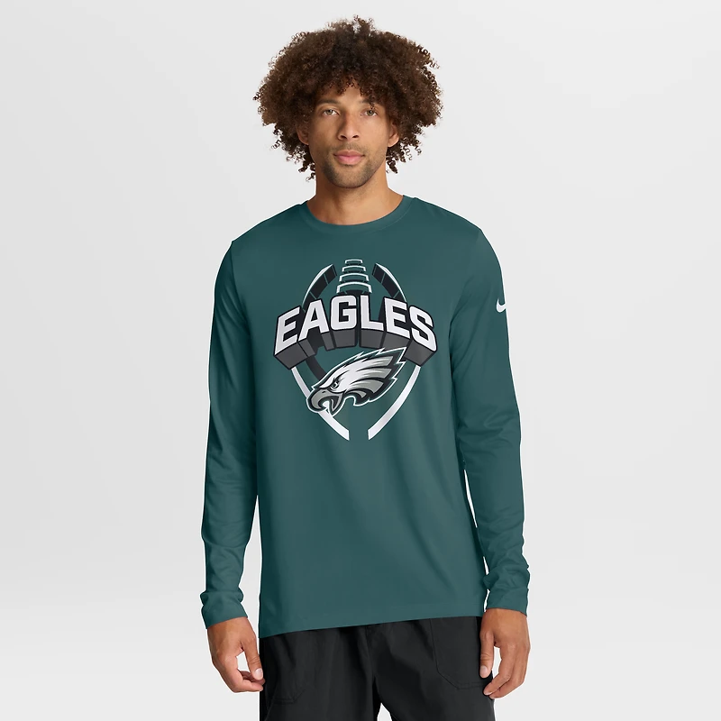 Men's Nike Midnight Green Philadelphia Eagles Primetime Legend Icon Performance Long Sleeve T-Shirt