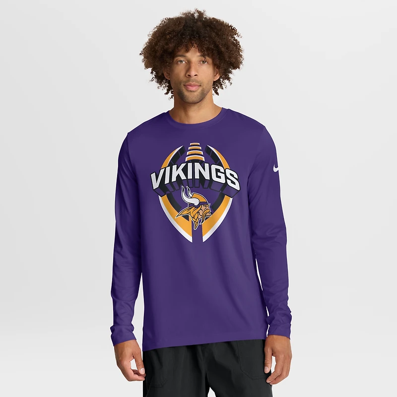 Men's Nike Purple Minnesota Vikings Primetime Legend Icon Performance Long Sleeve T-Shirt