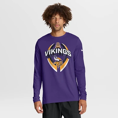 Men's Nike Purple Minnesota Vikings Primetime Legend Icon Performance Long Sleeve T-Shirt